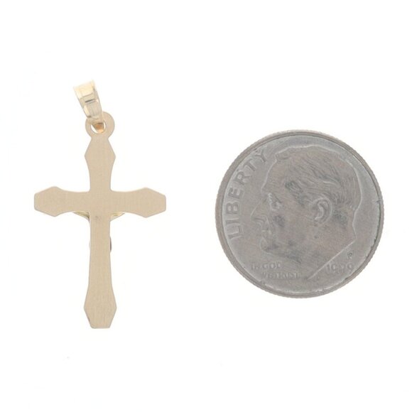 Yellow Gold Crucifix Pendant - 14k Faith - Picture 3 of 4